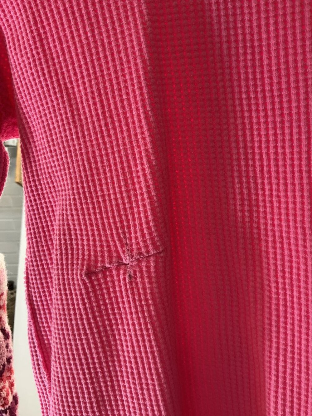 We The Free M Pink Thermal Top Fair Isle Patchwork Long Sleeve Boho - Picture 11 of 13